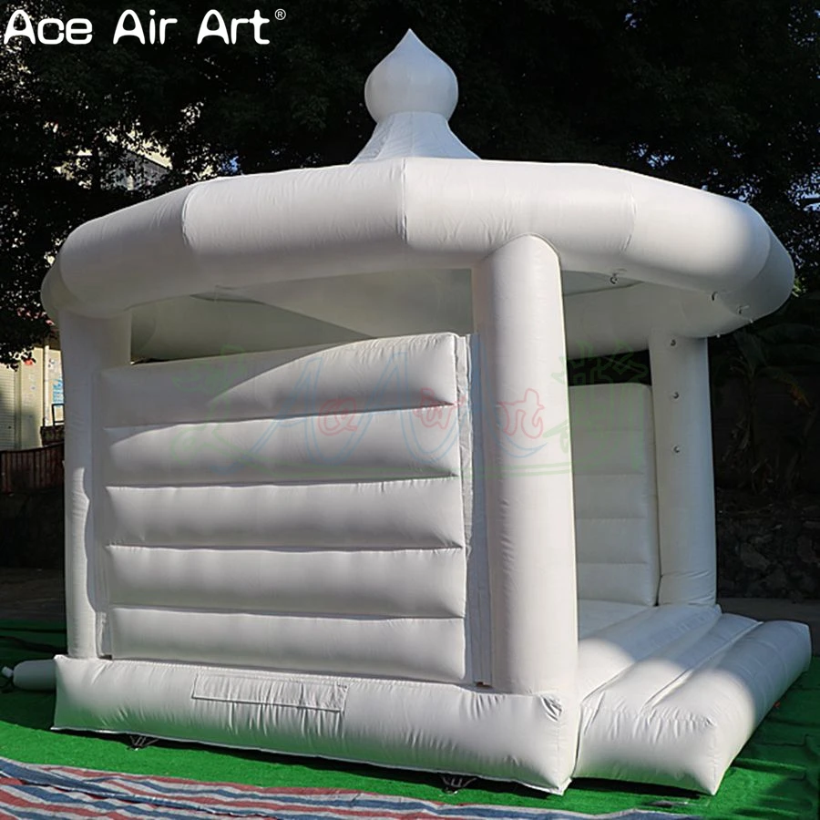 Inflatable Wedding Bounce House White Dome Jumping Castle With Air Blower For Inside Outdoor Made By Ace Air Art