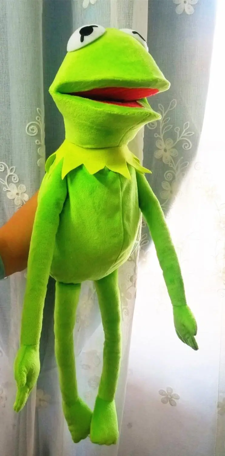 60cm duży pokaz Muppet Kermit Puppets ventriloquism pluszowa zabawka lalka nadziewane prezent na boże narodzenie urodziny