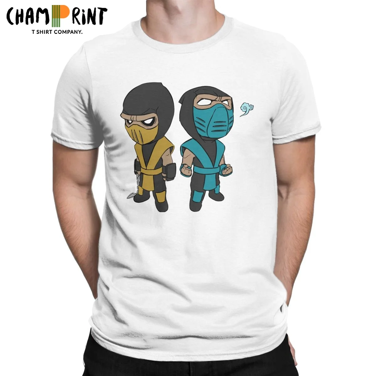 Camiseta de algodón de Scorpion & Sub-Zero para hombre, camisetas de moda de Mortal Kombat Sub Zero Mk11, camisetas de juego Arcade estampadas, 2021