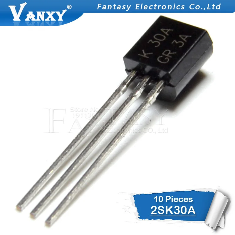 Transistor MOS FET nuevo, 2SK30A TO-92 K30A TO92, 10 Uds.