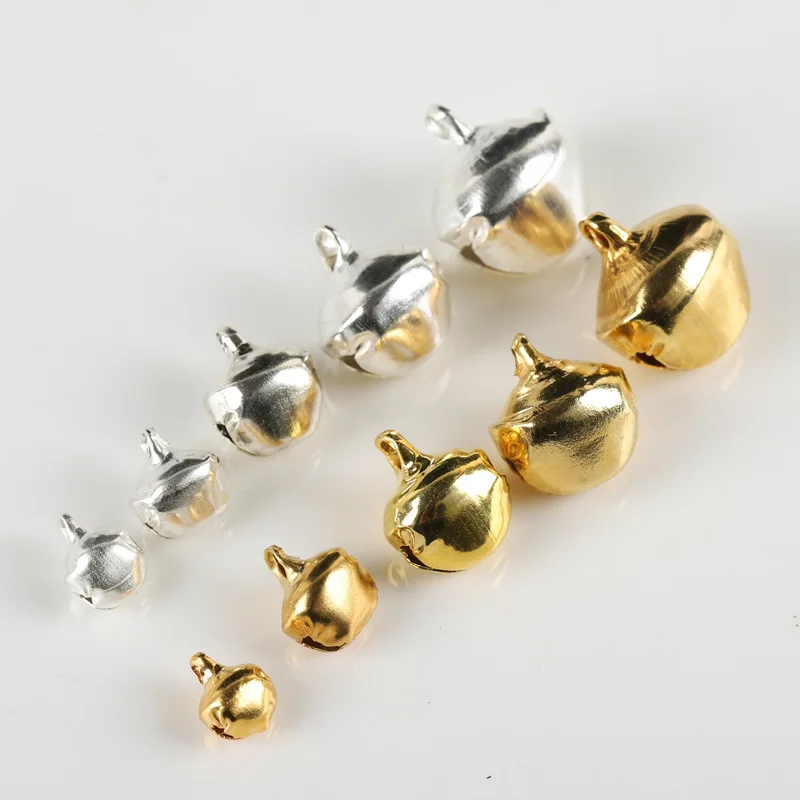 50Pcs Gold Silver Jingle Bells Iron Pendant Hanging Christmas Tree Ornaments Christmas Decoration DIY Craft Handmade Accessories