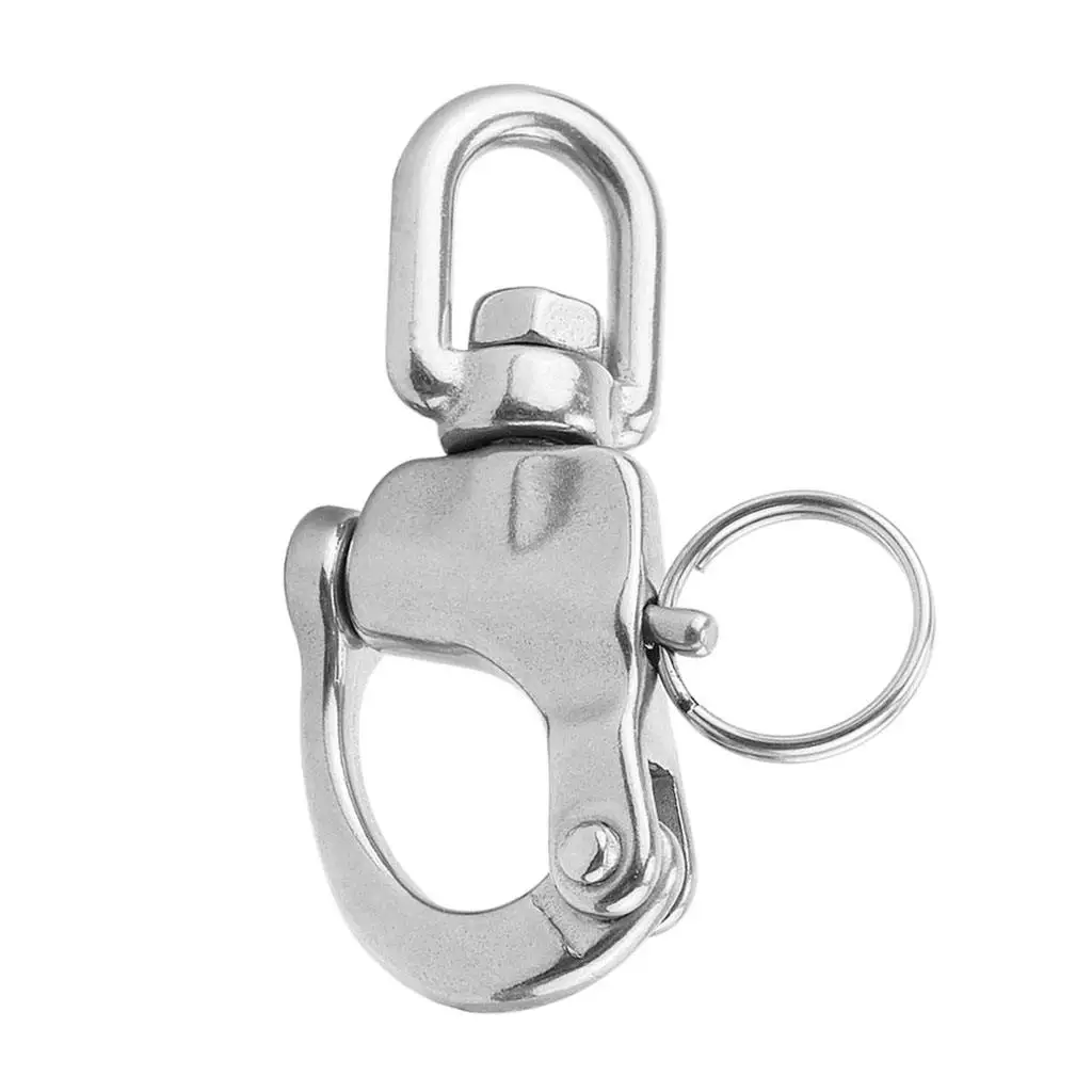 316 STAINLESS STEEL 70mm SWIVEL EYE SNAP SHACKLE - Boat/Sailing/Yacht/Sail