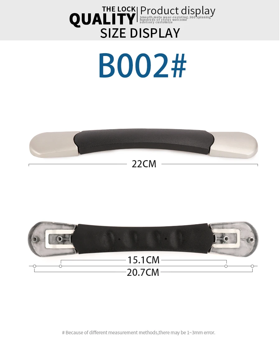 SUZAOZHE Suitcase Luggage Replacement Handle Travel Suitcase Handle Strap Factory Replacement Zinc Alloy Grip Carry Grip