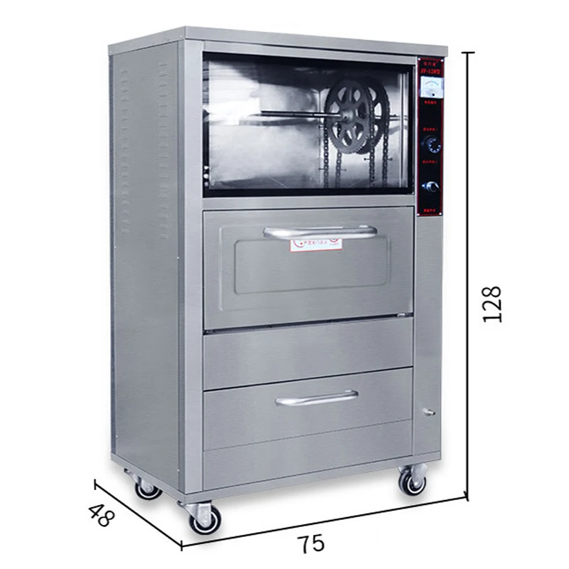 الغاز المحمصة الحلو ماكينة غسل البطاطس موبايل كبير فرن الشارع كشك التجارية الفولاذ المقاوم للصدأ خبز الفاصوليا البطاطا الحلوة الذرة الشواية