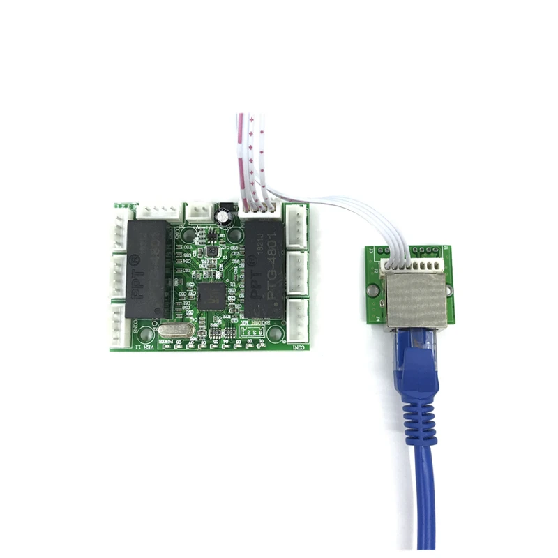 mini 5V 12V design ethernet switch circuit board for ethernet switch module 10/100mbps 3/5/6/8 port PCBA board OEM Motherboard