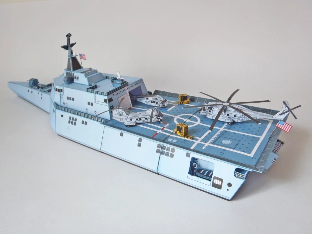 

USS Independece Littoral Combat Ship LCS DIY Handcraft Paper Model Kit Puzzles Handmade Toy DIY