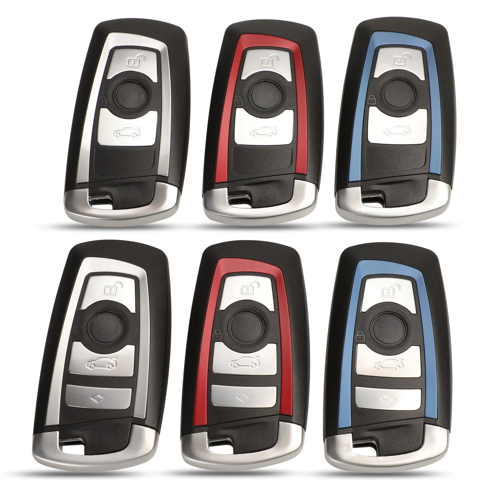 

Jingyuqin 3/4 кнопка дистанционного автомобильного ключа оболочка ФОБ для BMW CAS4 F 3 5 7 серия E90 E92 E93 X5 Замена необработанного лезвия