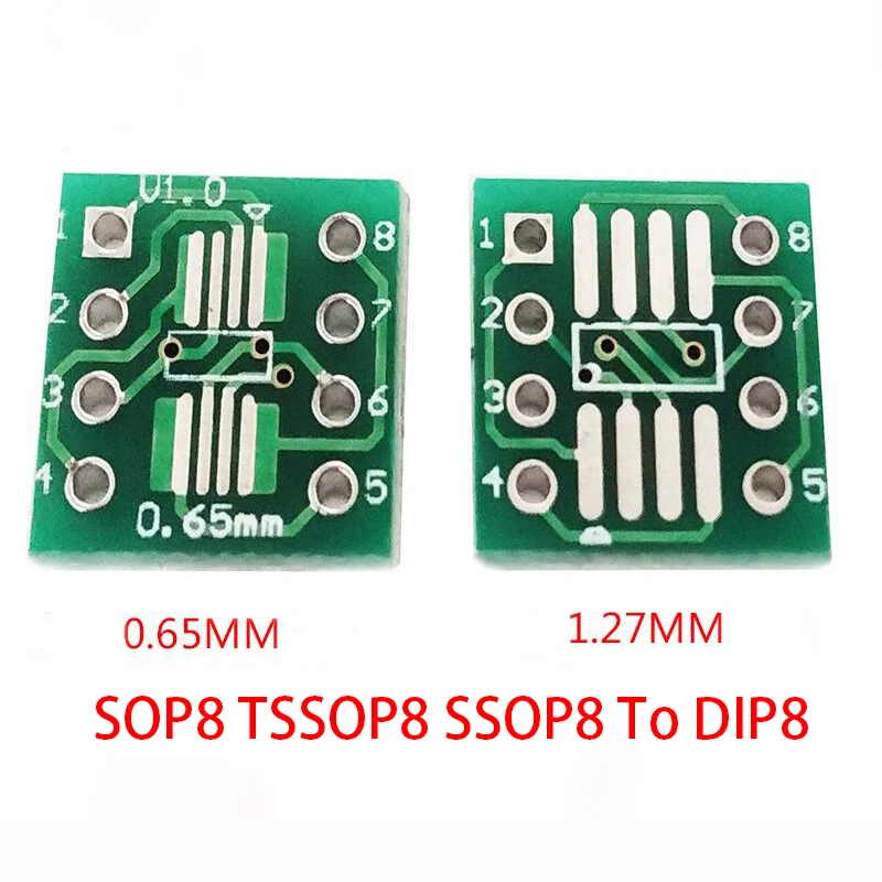 100PCS SOP8 TSSOP8 SSOP8 To DIP8 Transfer Board DIP Pin Board Pitch Adapter