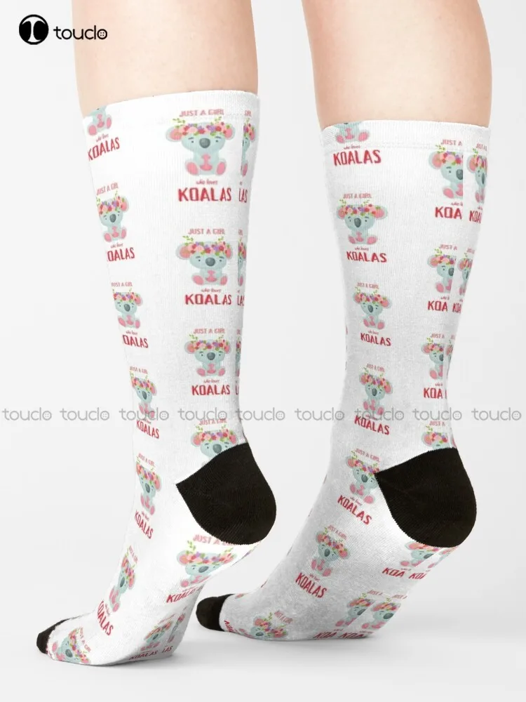 New Just A Girl Who Loves Koalas Socks Work Socks Personalized Custom Unisex Adult Socks Teen Socks Halloween Christmas Gift