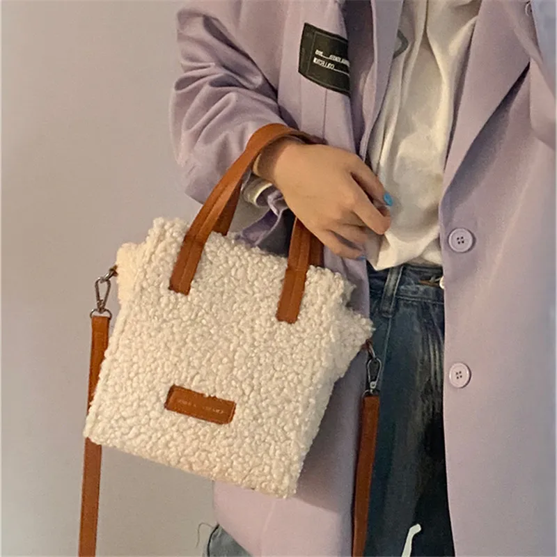 Autumn And Winter Lamb Hair Bag Women 2020 New Trendy Fashion Net Red Handbag Niche Design High-End Plush Bag