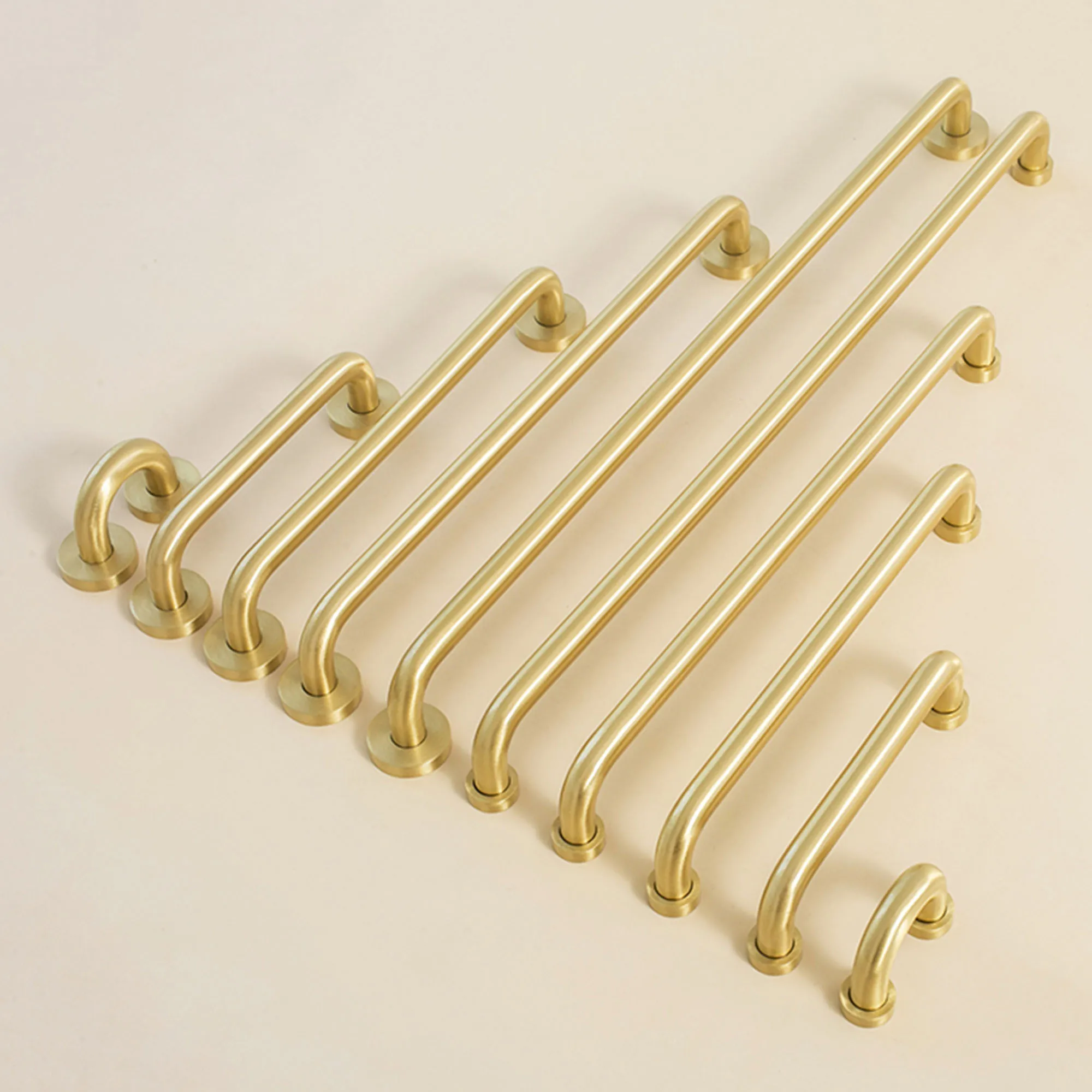 MFYS 2.52\'\'-12.6\'\' Brass Furniture Handles Gold Long Pulls Handle for Cabinets and Drawers Kitchen Cupboard Bedroom Door Knobs