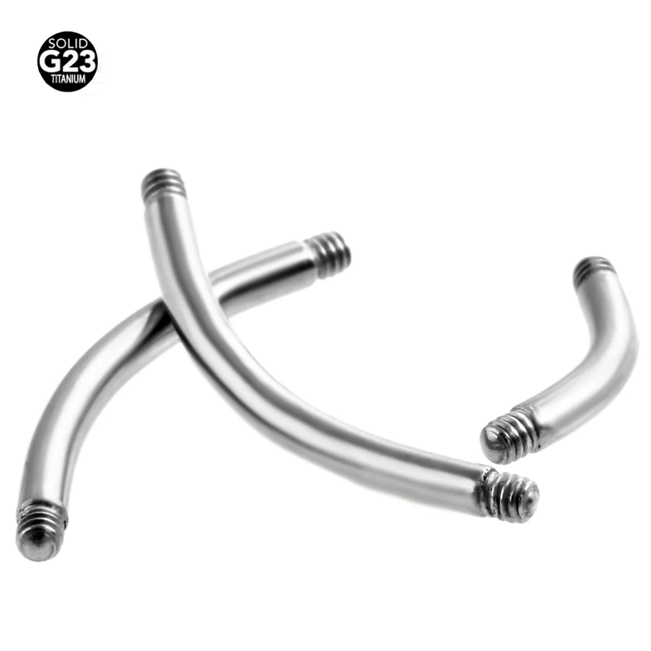 Barras curvadas de titanio para Piercing en el ombligo, accesorios de repuesto, solo 6mm-16mm, 14G, 16G