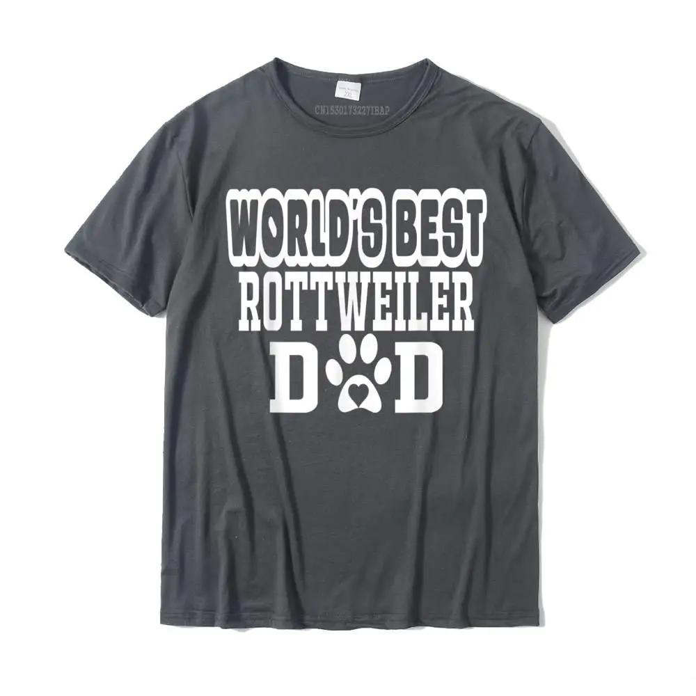 World's Best Rottweiler Dad Dog Lover T-Shirt Camisas Hombre Men Newest Classic Tops Shirt Cotton Tshirts Custom