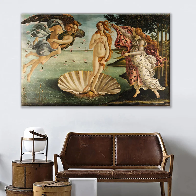 Classic Canvas Art Print Painting Poster The Birth of Venu by Sandro Botticelli Wall Pictures For Living Room Home Decor Cuadros