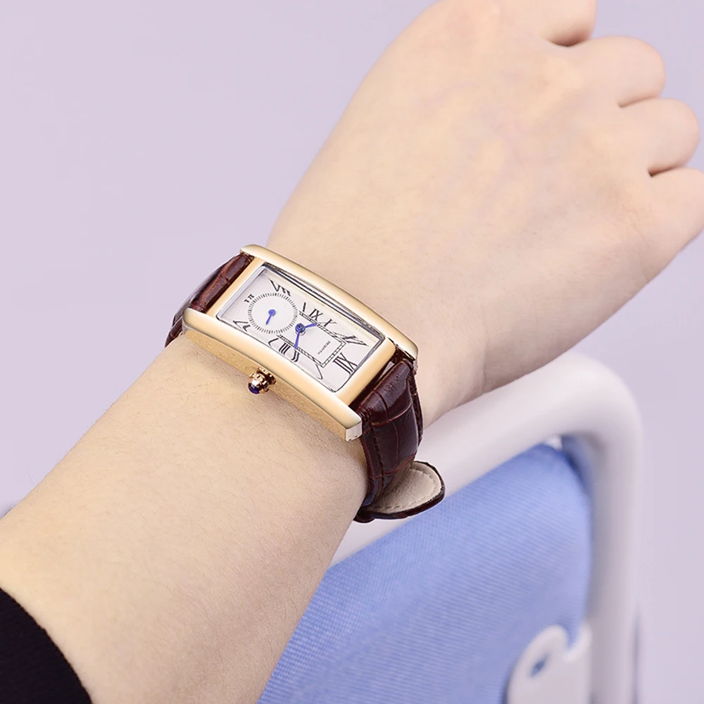 Fashion Rebirth Brand Quartz Women Watch Rectangle Analog Leather Clock Lady Casual Gift Girl Wristwatches Montre Femme Relogio