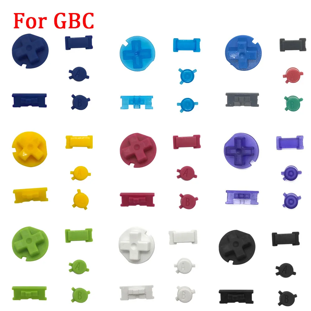 Botones A B con botones de encendido y apagado para Gameboy, 16 colores, GBC, juego de botones coloridos para GBC d-pad A B