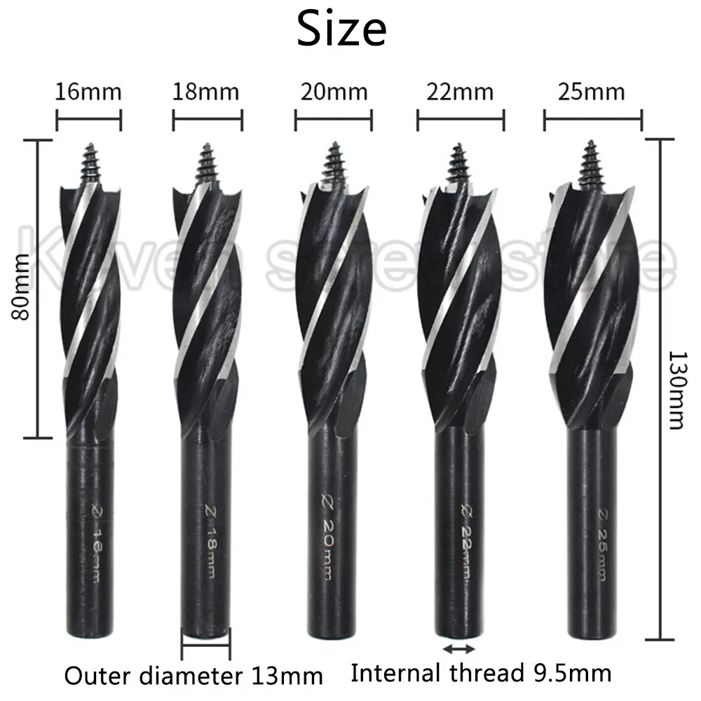 3PCS/Lots 16-25MM High Carbon Steel Twist Drill Bit Four-slot Four-Blade Woodworking Tools Drill Bit Hole Opener Saw