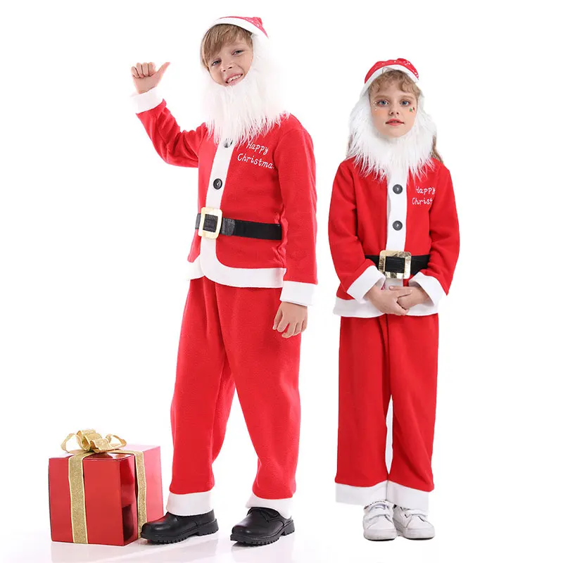 Kerst Kerstman Kids Cosplay Kostuum Jongens Meisjes Christmas Party Nieuwjaar Make-Up Kleding Set Kinderen Stage Performance Set