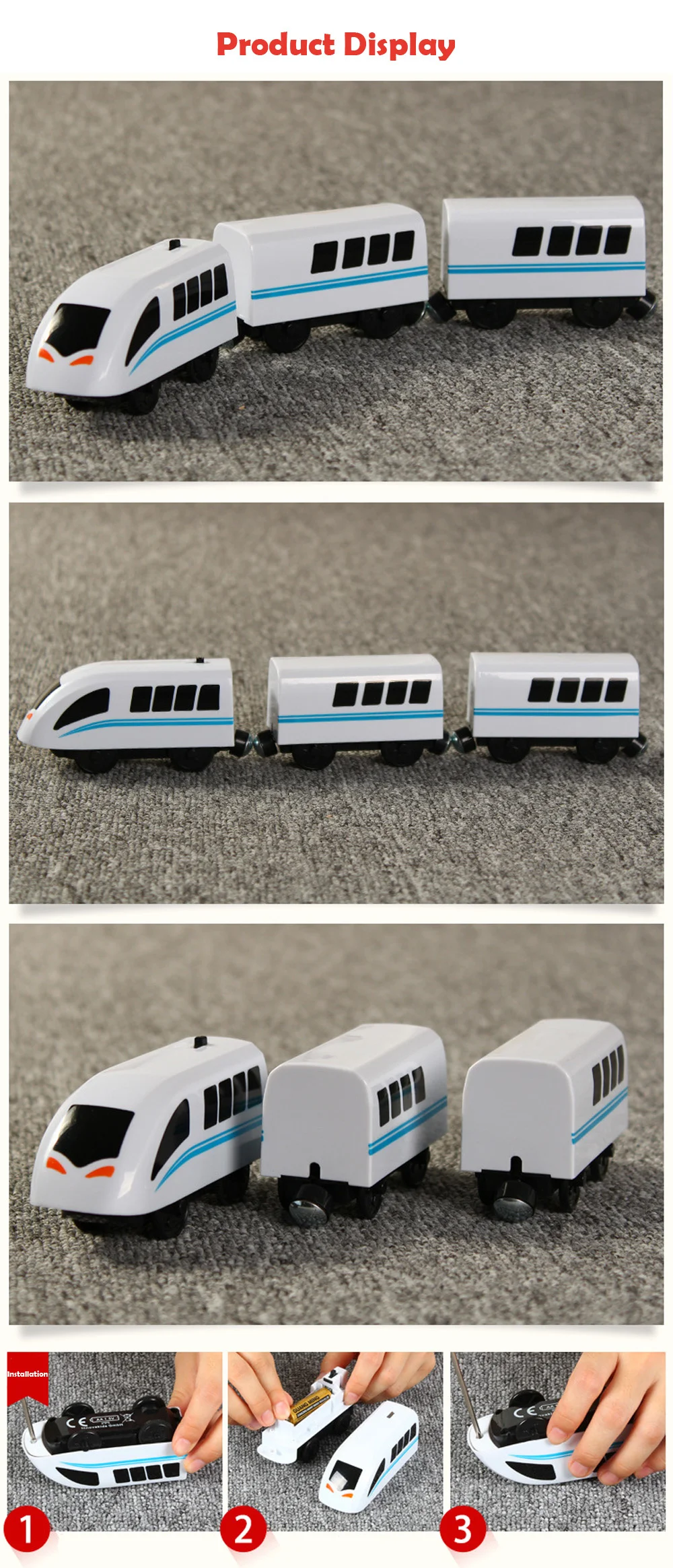 RC Elektrische Zug Set Lokomotive Magnetische Zug Diecast Slot Spielzeug Fit für Marke Holz Eisenbahn Gleise Spielzeug für Kinder Geschenke – Detail 1