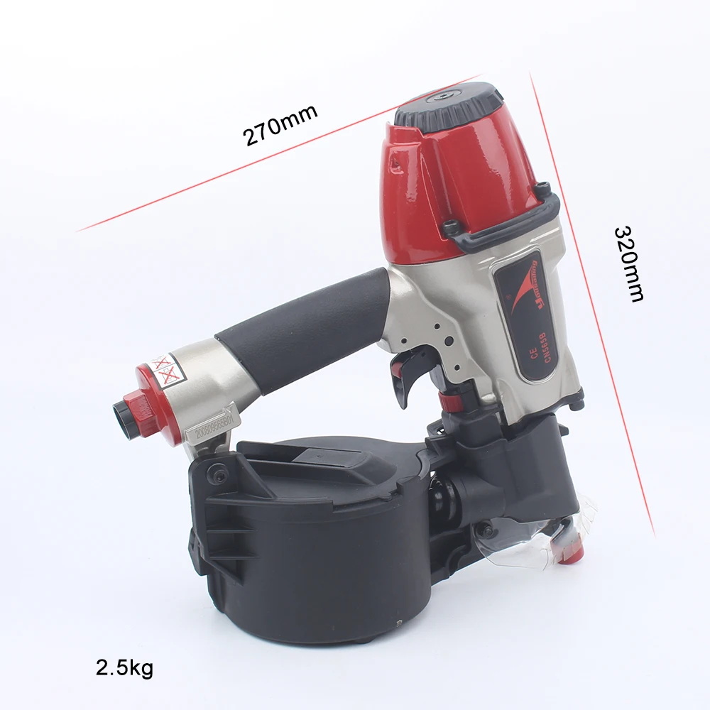 Quality YOUSAILING CN565B Pneumatic Construction Coil Nailer Roll Nail Gun Nail Depth Adjustable