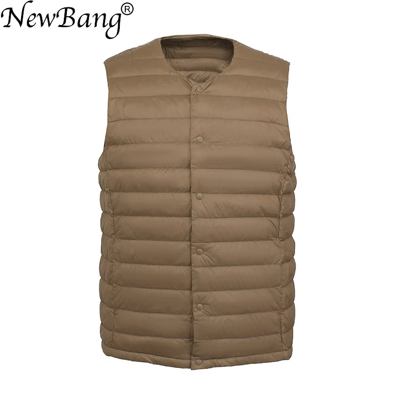 NewBang 7XL 6XL rozmiar 90% matowa tkanina męska kaczka dół kamizelka Ultra lekkie kamizelki puchowe lekki wiatrówka bez rękawów