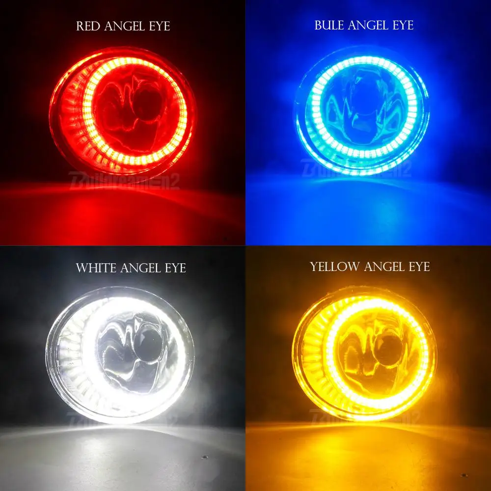 Angel Eye Fog Light Assembly For Nissan X-Trail T30 2001-2006 Car Front Bumper Fog Light Halo Ring Daytime Running Lamp H11 12V