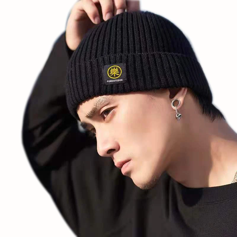 Men's Knitted Hat  Antumn Winter Warm Black Beanie Hats Men Brimless Beanies For Ladies Women Skullcap Solid Cap Knitted Hat