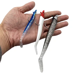 10g 19g 34g Glow Eel Soft Lure Wobbler Artificial Bait Silicone Sea Bass Pike Rockfish Grouper Carp Fishing Sink Jig Head Tackle