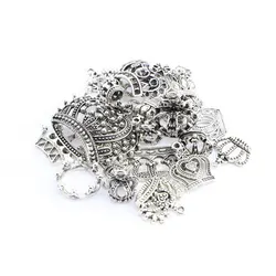 10pcs/lot Random Mix King Crown Charms Pendants Lot Bracelet Metal Floating Charms For Craft Necklace Findings Jewelry Making
