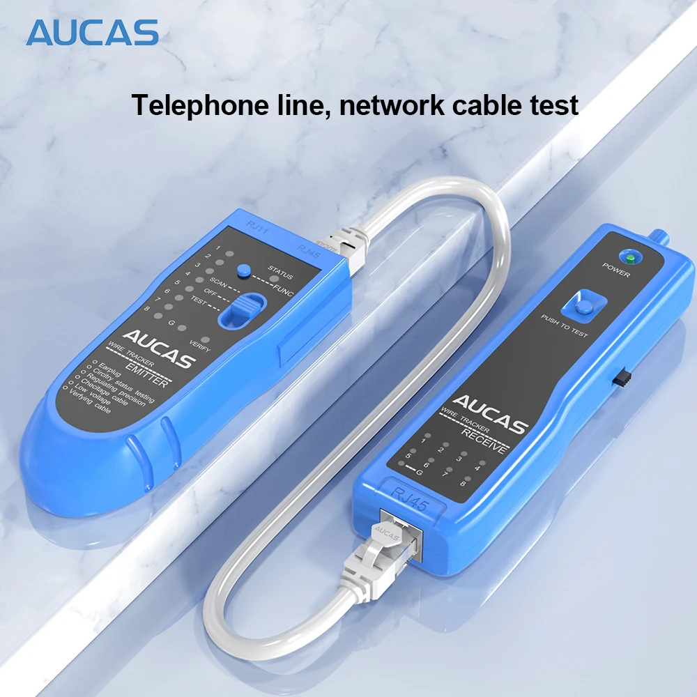 AUCAS LAN Network Cable Tester Cat5 Cat6 RJ45 UTP Detector Line Finder Telephone Wire Tracer Diagnoser Tones Tool Kit Free