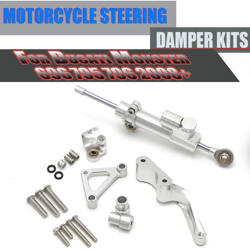 Estabilizador de amortiguador de dirección modificado para motocicleta, Kit de soporte de montaje para Ducati Monster 1100 1100S 2008-up