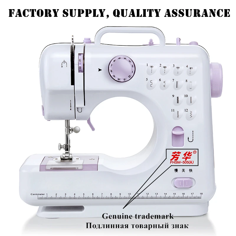 

Russian Manual Fanghua Brand FHSM505 Sewing Machine Factory Household Knitting Electrical Mini Portable DC Power Foot Pedal