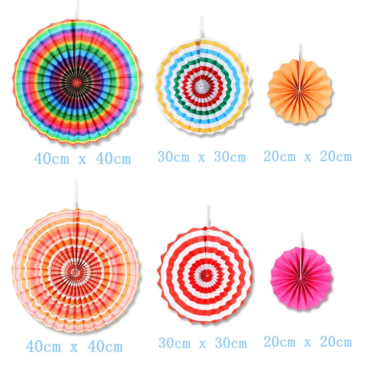 12 Pcs Hanging Circle Paper Fan Colorful Mexican Fiesta Carnival Paper Pinewheel for Party Event Birthday Wedding Backdrop Decor