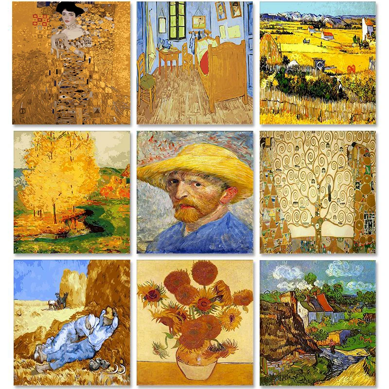 

PhotoCustom Van Gogh Oil Painting By Numbers 60x75cm Abstract Paint By Numbers On Canvas DIY Frameless Handpaint Home Decor