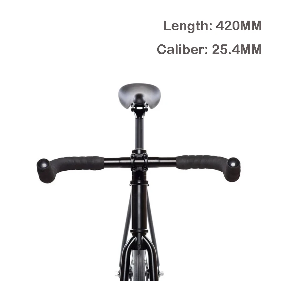 Fixie Bike Handlebar 25.4mm 420mm Road Bike TT Handlebar Aluminum Alloy Single Speed Bike Track Bicycle Rest Handle Bar Parts