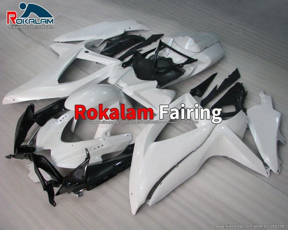 

Cowlings For Suzuki K8 GSXR600 GSXR750 2008 2010 GSX-R600 GSX-R08 10 Black White Autobike Cover Kit (Injection Molding)