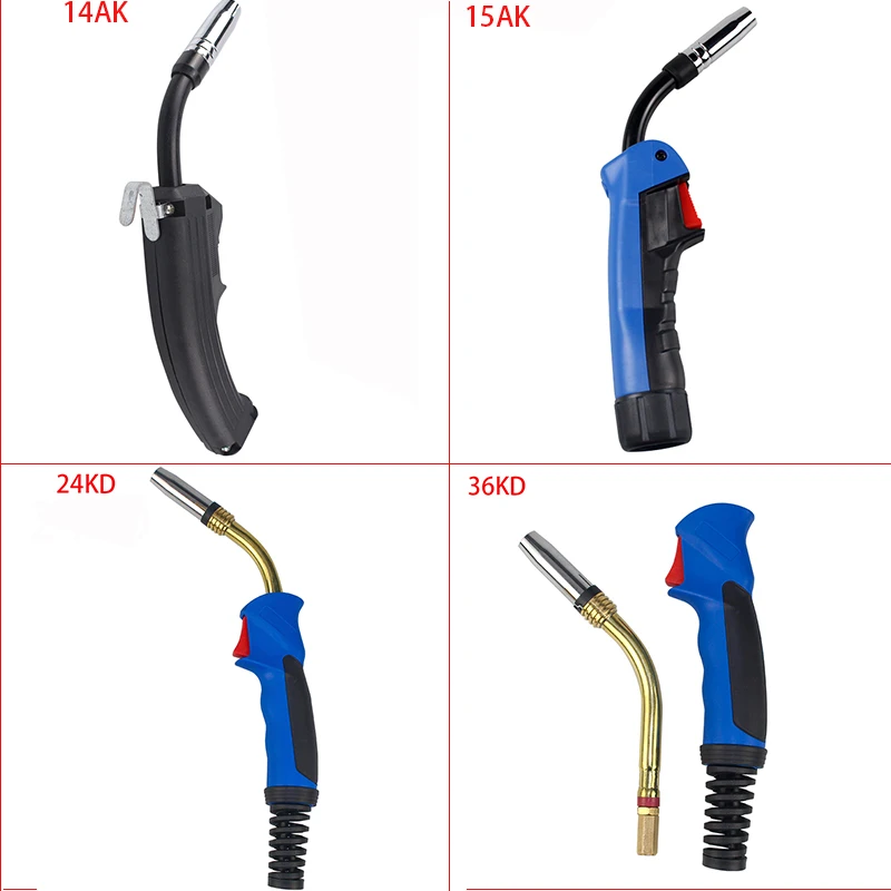 CO2 Mig Mag Welding Torch Air Cooled MB 1PCS 14AK 15AK Swan Neck Contact Tip Holder Gas Nozzle Solenoid Valve