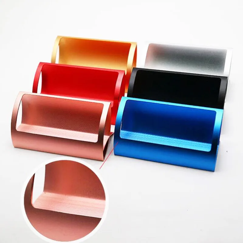 100Pcs/Lot Aluminum Alloy Business Card Holder Metal Business Fashion Creative Business Card Shown Holder Wholesale