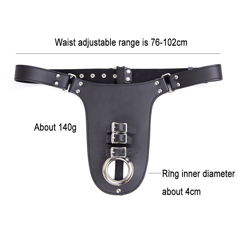 Leather Male Chastity Belt With Cock Ring Jockstrap Harness Three buckles Strap Penis Underwear Sexy Lingerie for Men Sex Thongs