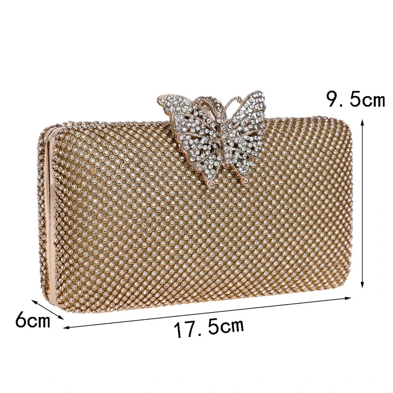 Finger ring rhinestones women evening bags metal luxury new lady clutch wedding party shoulder chain handbags diamonds  purse