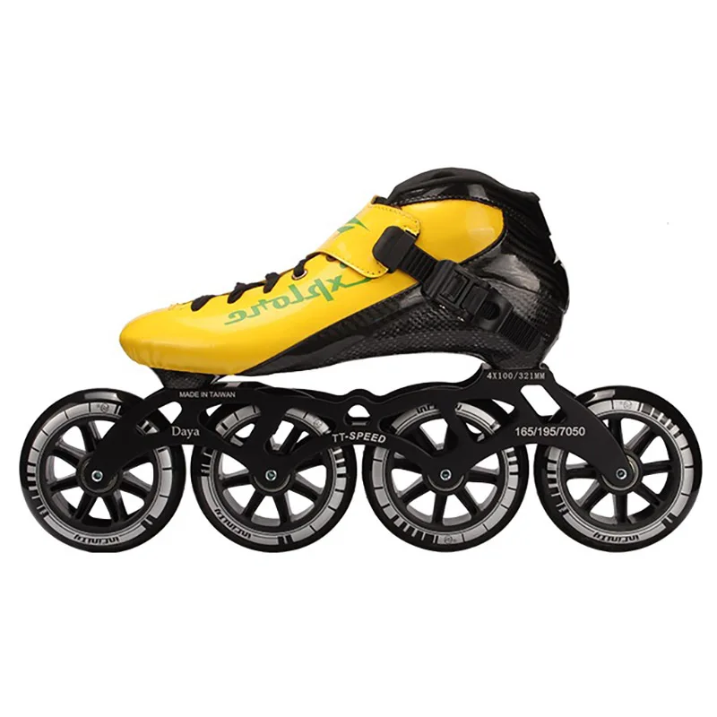 Speed Skates Professional Racing Children\'s 3-wheeled Skates Straight Row Large 4 Wheels Inline Roller Skating Shoes