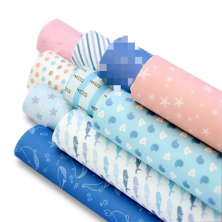 10pcs New Blue whale ocean stars blue gift wrapping papers Kids Birthday New Year Christmas Gift Packing Papers Party Supply