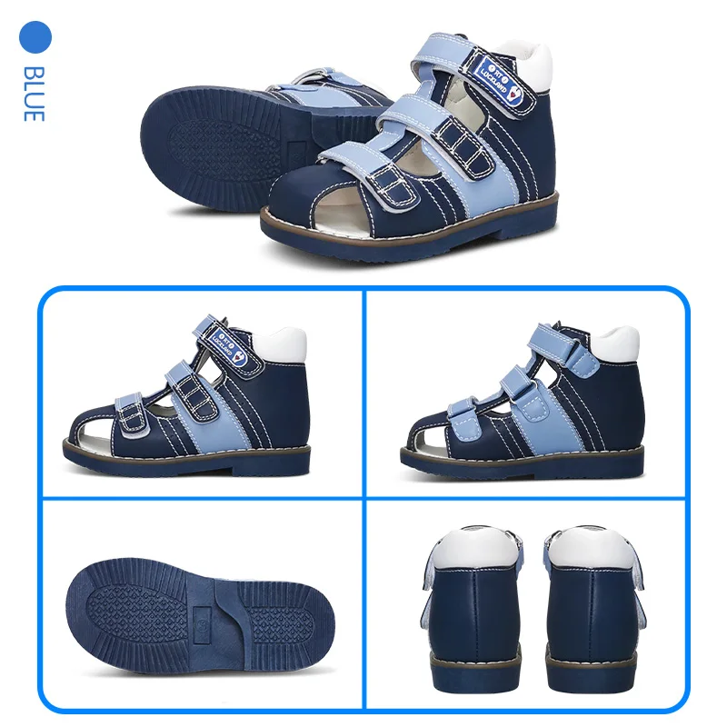 Ortoluckland Kids Boys Sandals Summer Children Orthopedic Shoes Toddler Kindergarten Arch Support Flatfeet Tiptoe Footwear