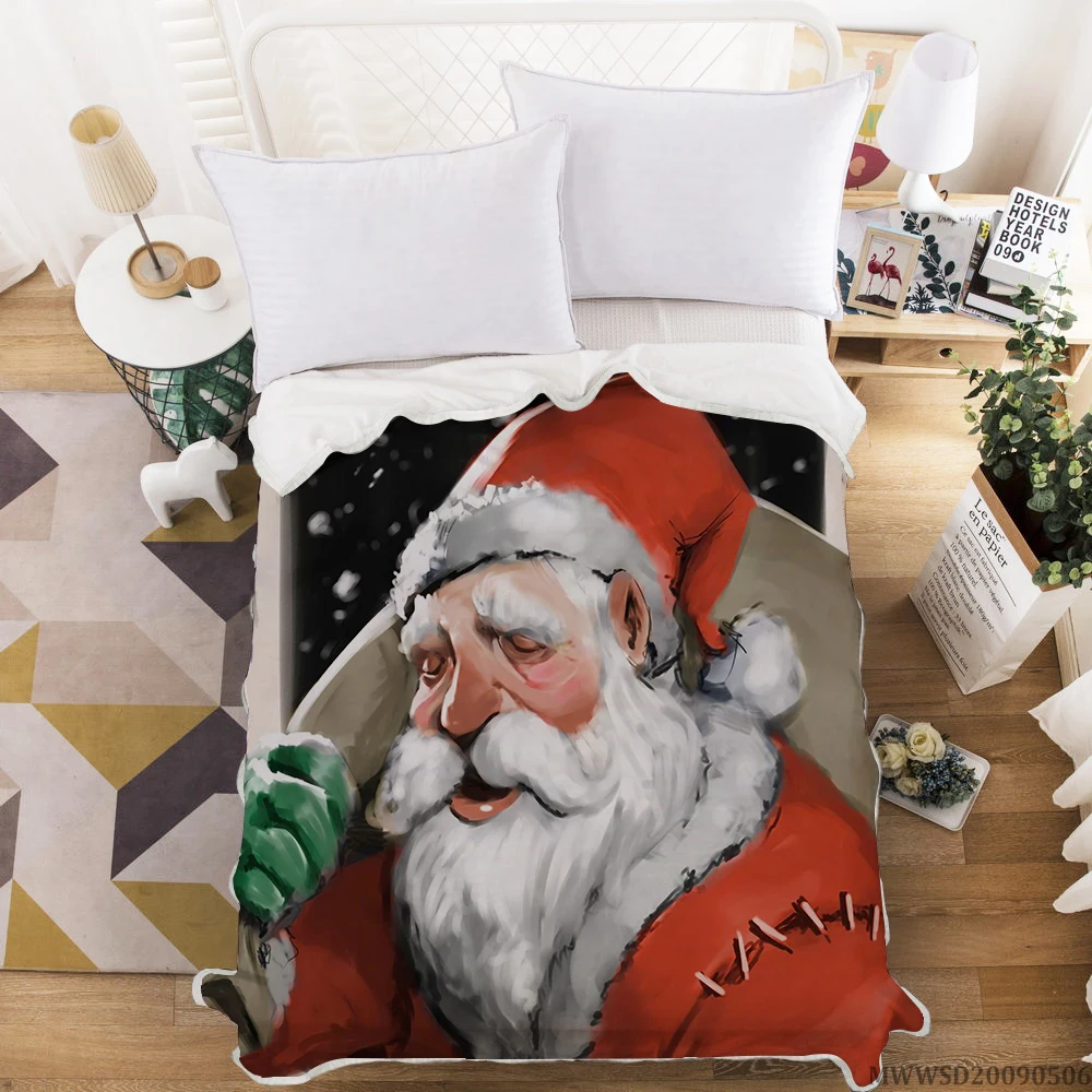 Milsleep  150*200 CM 3D Air-conditioning Quilt  Unique Design Santa Claus Blankets Thin Blankes Dropshipping