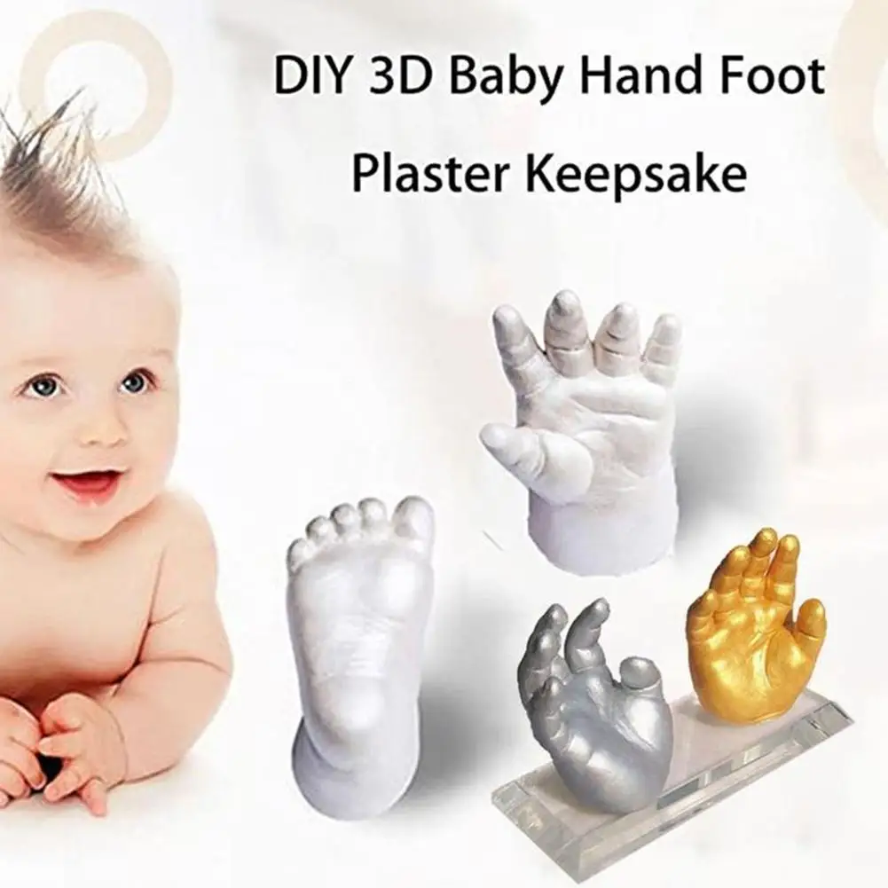 Baby Handprint Footprint Kit 3D Plaster Casting Keepsake hand babies foot  lembrancinha de baby baby souvenirs