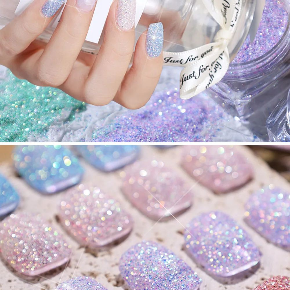 3g/Flasche 12 farben Aurora Meer Salz Kristall Diamant Pulver Nail art Super Flash Zucker Pulver Pigment Polnischen gel Maniküre Decor # P