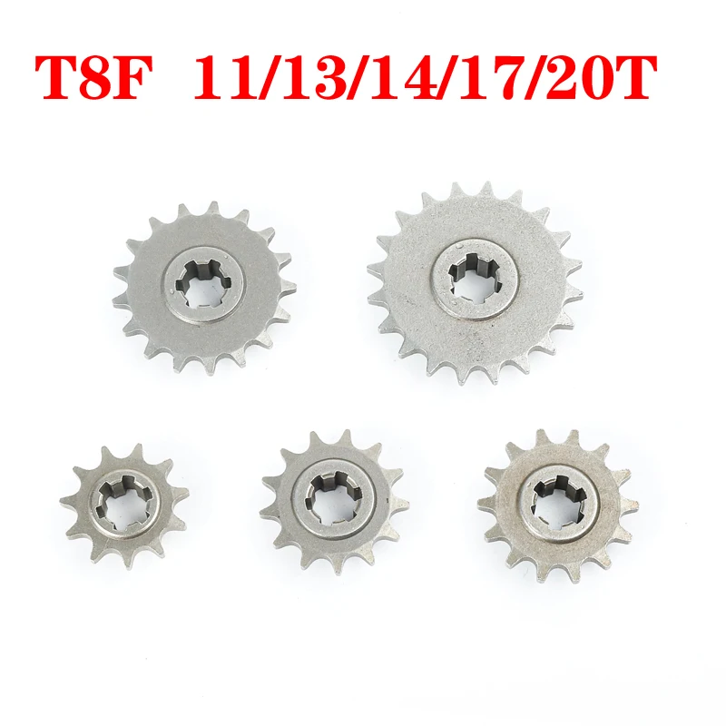 Motorcycle Front Gear Box Sprocket 25H T8F 11 14 17 20T 20 Tooth Pinion For 47cc 49cc Minimoto Mini Dirt Pit Bike Moped Scooter