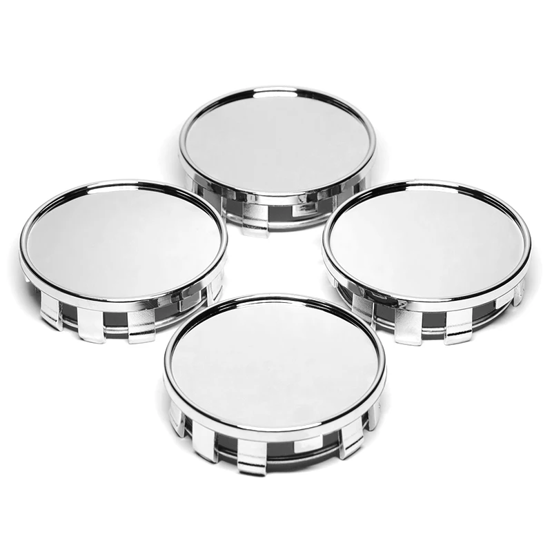 4pcs 54MM(52mm-50mm) Car Wheels Rim Hub Cap Auto Car Wheel Center Caps Hubcap Dust-proof Covers Black Chrome