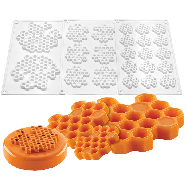 Stampi per fondente Meibum stampi per torte in Silicone a nido d\'ape rotondi strumenti per la cottura di pasticceria per Cupcake Set da forno per