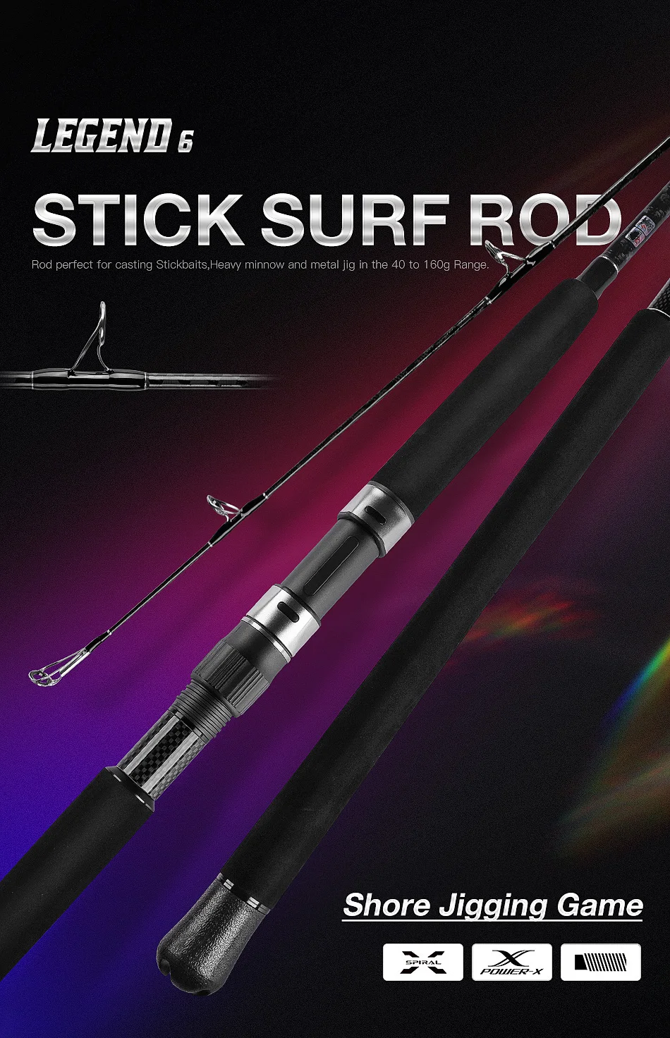 Noeby Stickbait Surf Spinnrute 2,75m 3,05m 2-teilig Shore Jigging H XH Power Köder 40-160g Salzwasser Meeresangelrute – Detail 1
